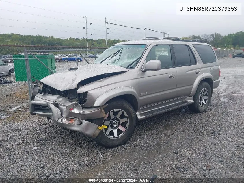 2002 Toyota 4Runner Sr5 V6 VIN: JT3HN86R720379353 Lot: 40436154