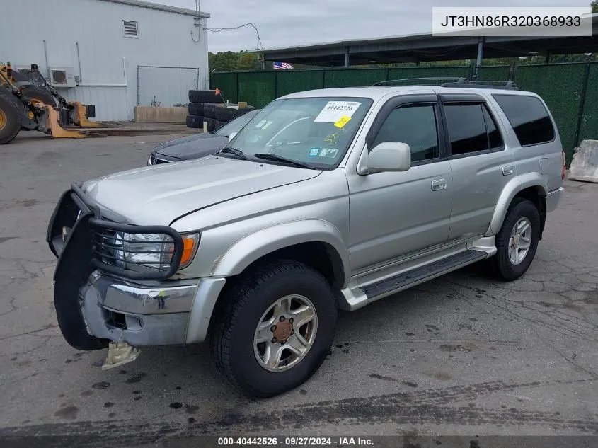 2002 Toyota 4Runner Sr5 V6 VIN: JT3HN86R320368933 Lot: 40442526