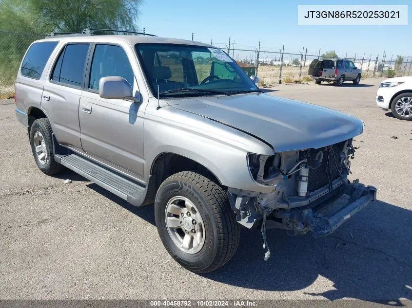 2002 Toyota 4Runner Sr5 V6 VIN: JT3GN86R520253021 Lot: 40458792