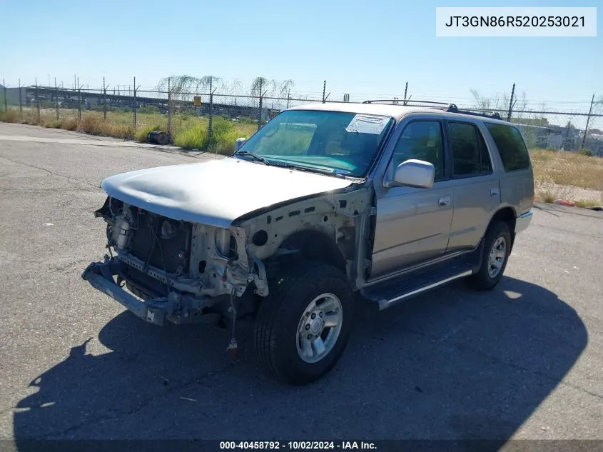 2002 Toyota 4Runner Sr5 V6 VIN: JT3GN86R520253021 Lot: 40458792