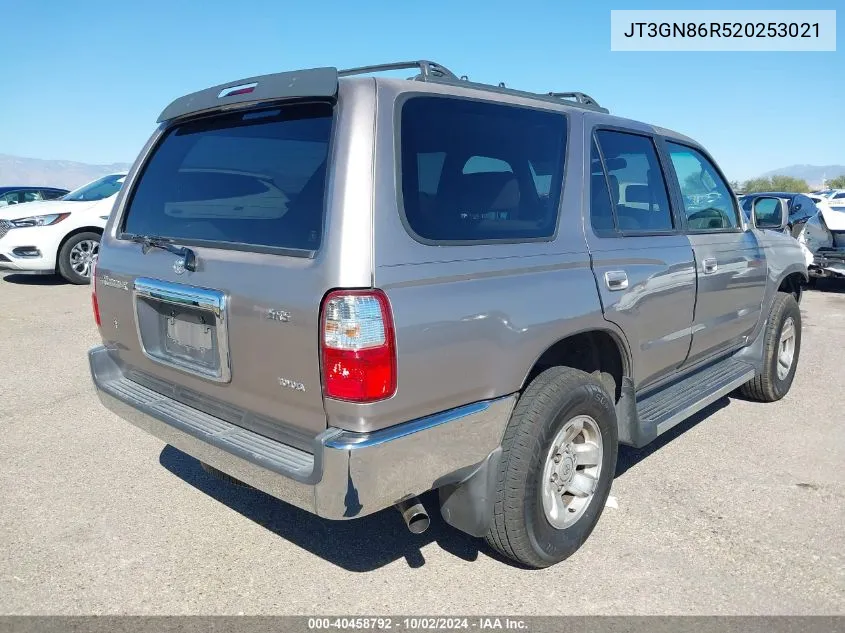 2002 Toyota 4Runner Sr5 V6 VIN: JT3GN86R520253021 Lot: 40458792