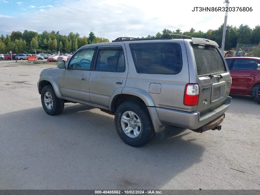 2002 Toyota 4Runner Sr5 V6 VIN: JT3HN86R320376806 Lot: 40485562