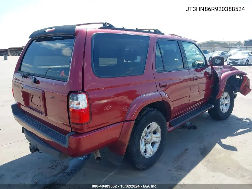 2002 Toyota 4Runner Sr5 V6 VIN: JT3HN86R920388524 Lot: 40489562