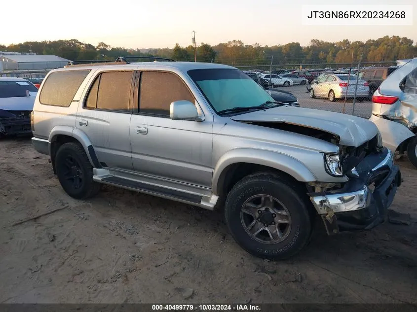 2002 Toyota 4Runner Sr5 V6 VIN: JT3GN86RX20234268 Lot: 40499779