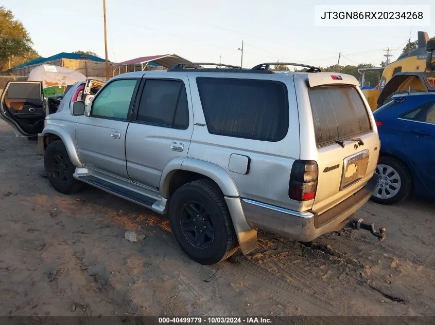 2002 Toyota 4Runner Sr5 V6 VIN: JT3GN86RX20234268 Lot: 40499779