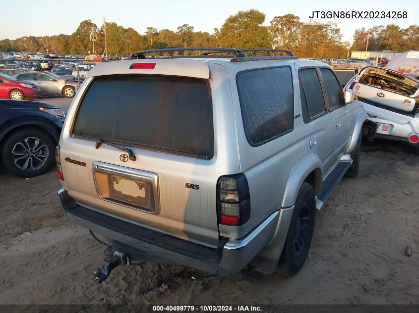 2002 Toyota 4Runner Sr5 V6 VIN: JT3GN86RX20234268 Lot: 40499779