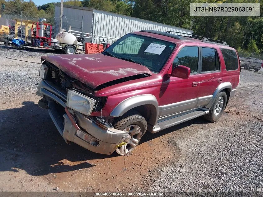 2002 Toyota 4Runner Limited VIN: JT3HN87R029063691 Lot: 40510645