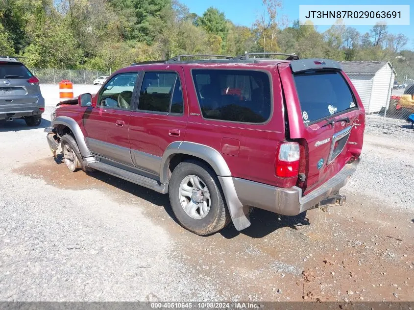 2002 Toyota 4Runner Limited VIN: JT3HN87R029063691 Lot: 40510645