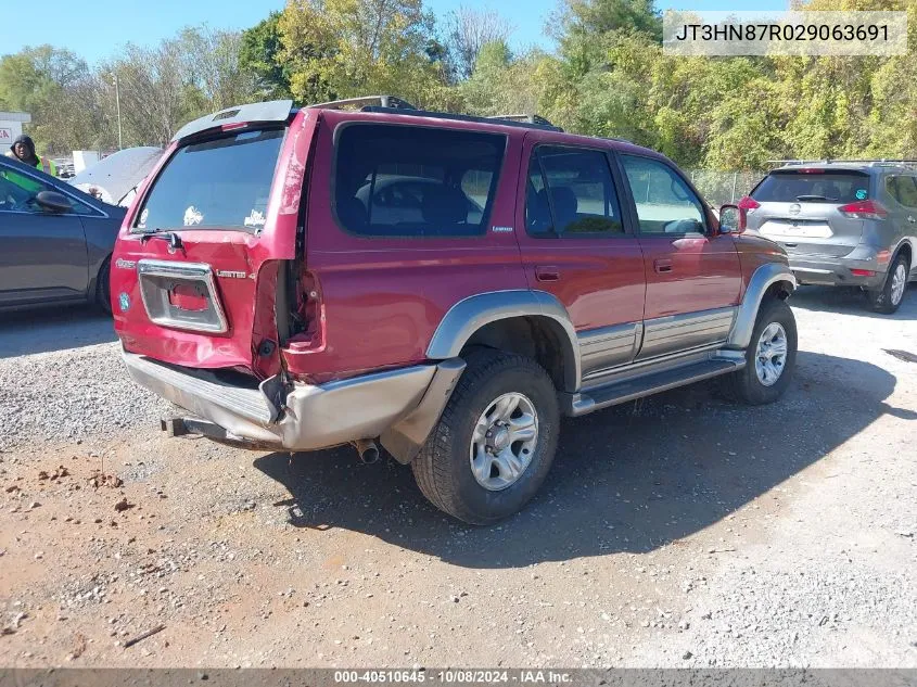 2002 Toyota 4Runner Limited VIN: JT3HN87R029063691 Lot: 40510645