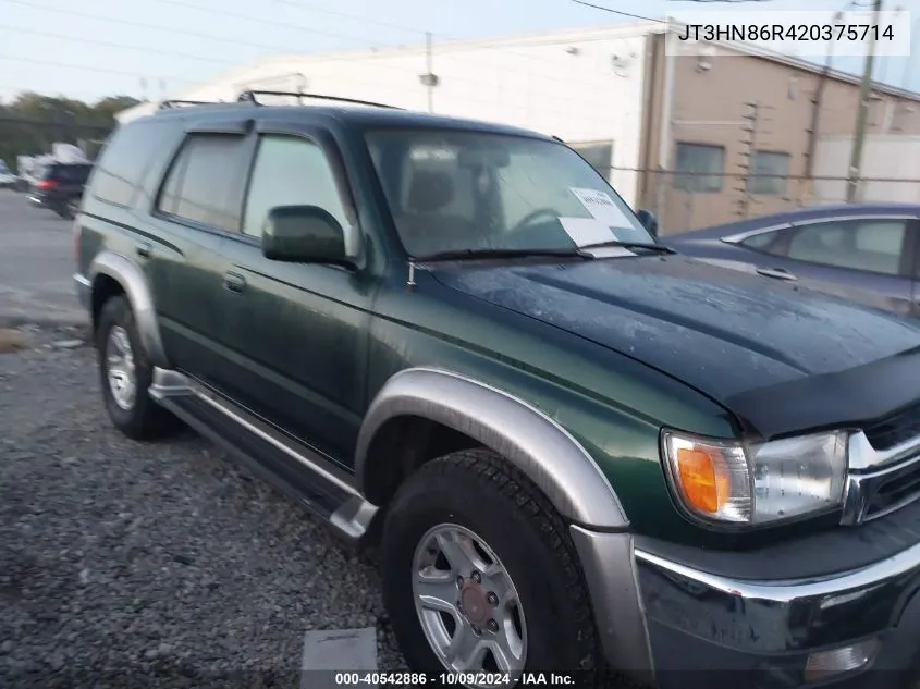 2002 Toyota 4Runner Sr5 VIN: JT3HN86R420375714 Lot: 40542886