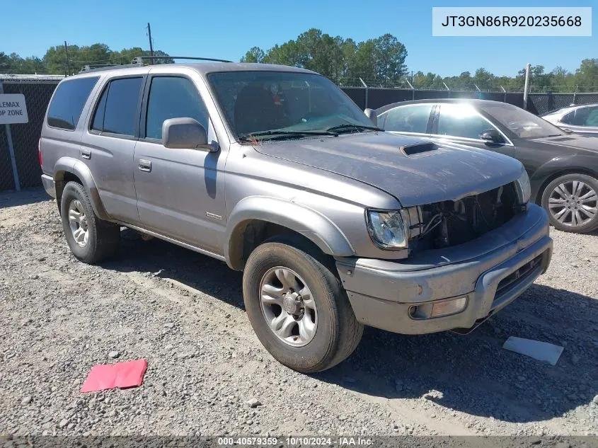 2002 Toyota 4Runner Sr5 V6 VIN: JT3GN86R920235668 Lot: 40579359