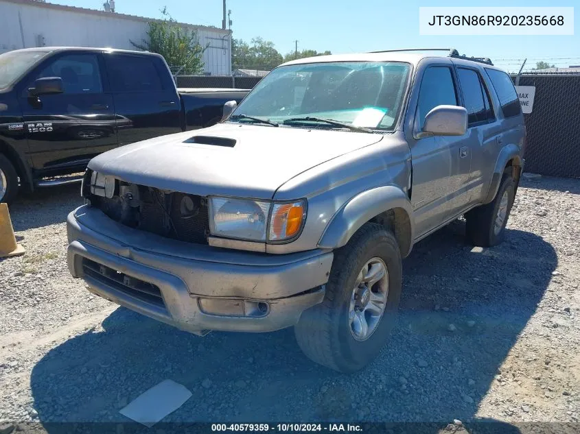 2002 Toyota 4Runner Sr5 V6 VIN: JT3GN86R920235668 Lot: 40579359