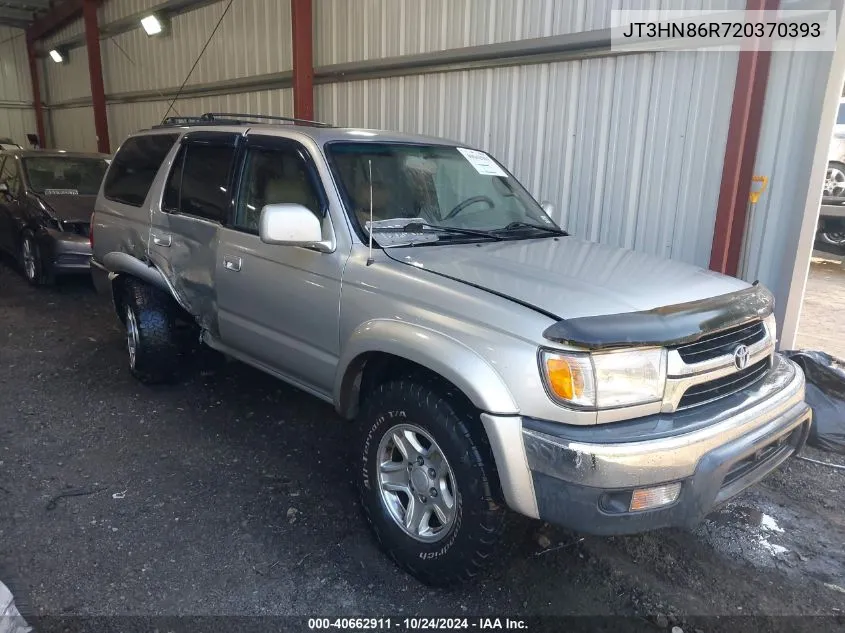 2002 Toyota 4Runner Sr5 VIN: JT3HN86R720370393 Lot: 40662911