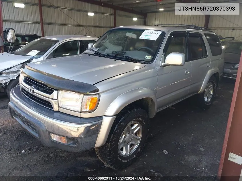 2002 Toyota 4Runner Sr5 VIN: JT3HN86R720370393 Lot: 40662911