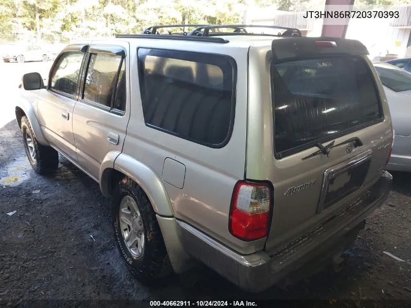 2002 Toyota 4Runner Sr5 VIN: JT3HN86R720370393 Lot: 40662911