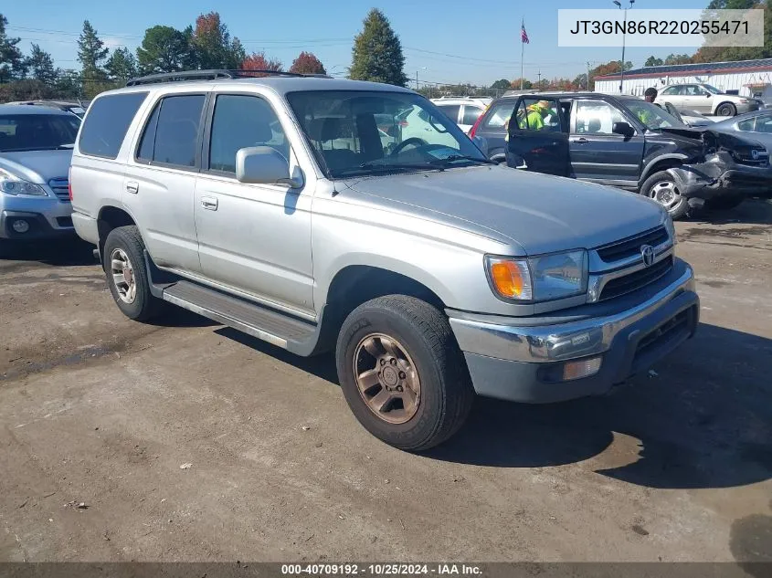 2002 Toyota 4Runner Sr5 V6 VIN: JT3GN86R220255471 Lot: 40709192