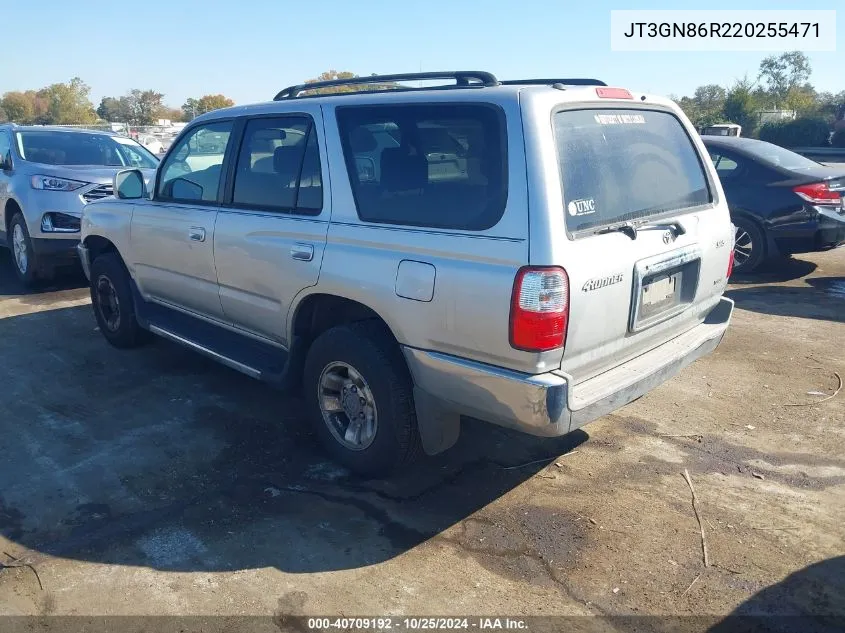 2002 Toyota 4Runner Sr5 V6 VIN: JT3GN86R220255471 Lot: 40709192