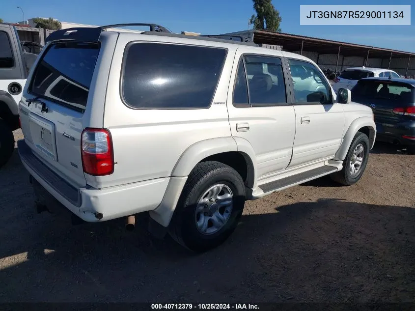 2002 Toyota 4Runner Limited V6 VIN: JT3GN87R529001134 Lot: 40712379