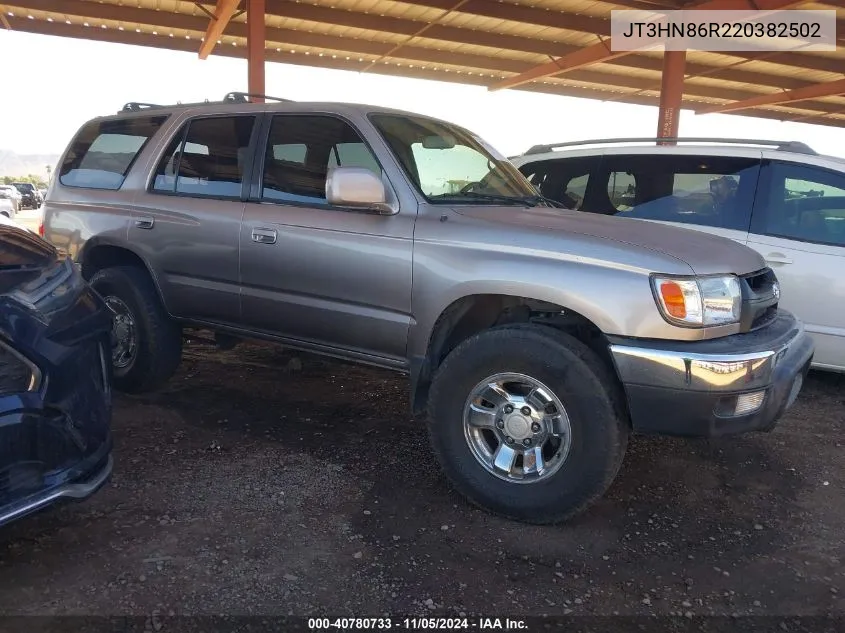 2002 Toyota 4Runner Sr5 V6 VIN: JT3HN86R220382502 Lot: 40780733