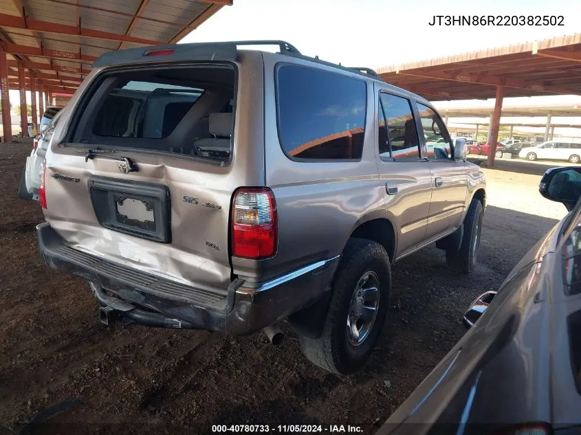 2002 Toyota 4Runner Sr5 V6 VIN: JT3HN86R220382502 Lot: 40780733