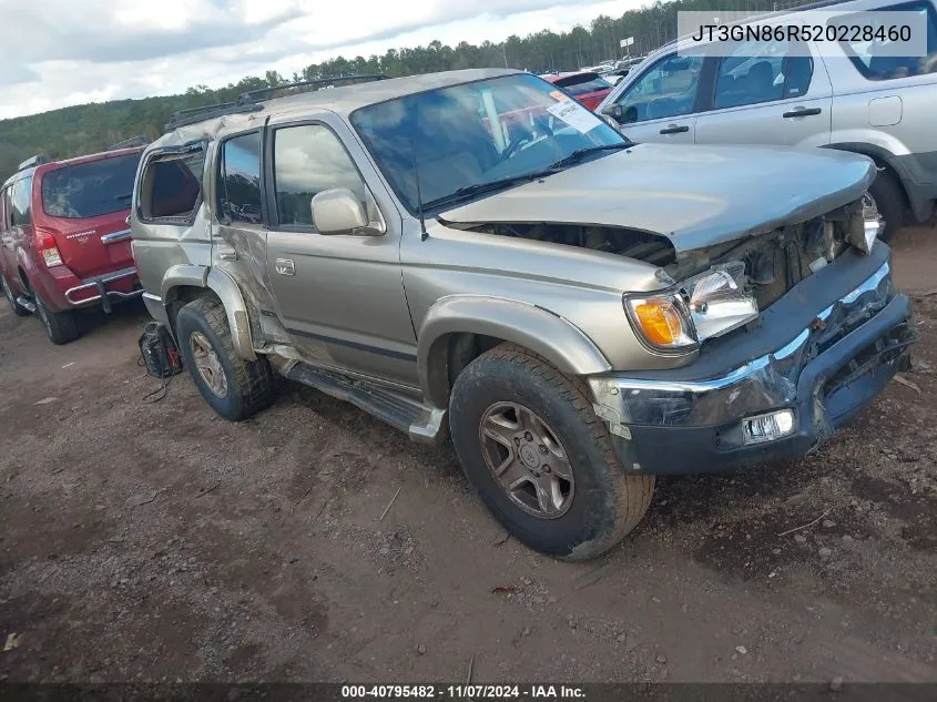 2002 Toyota 4Runner Sr5 V6 VIN: JT3GN86R520228460 Lot: 40795482