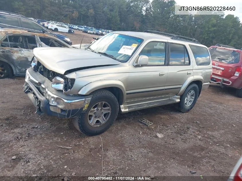 2002 Toyota 4Runner Sr5 V6 VIN: JT3GN86R520228460 Lot: 40795482