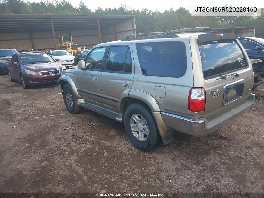 2002 Toyota 4Runner Sr5 V6 VIN: JT3GN86R520228460 Lot: 40795482