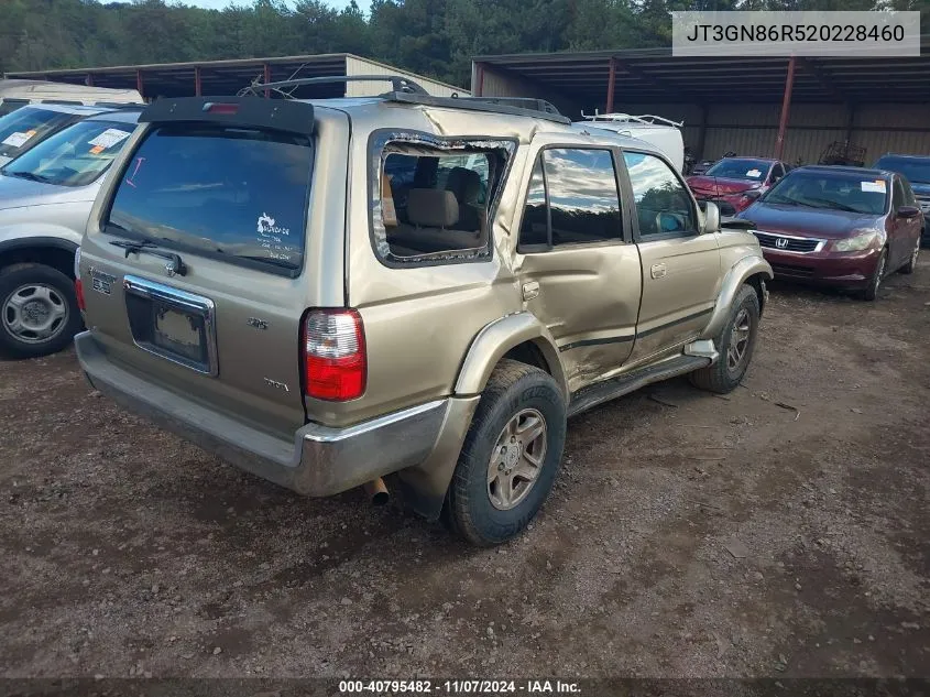 2002 Toyota 4Runner Sr5 V6 VIN: JT3GN86R520228460 Lot: 40795482