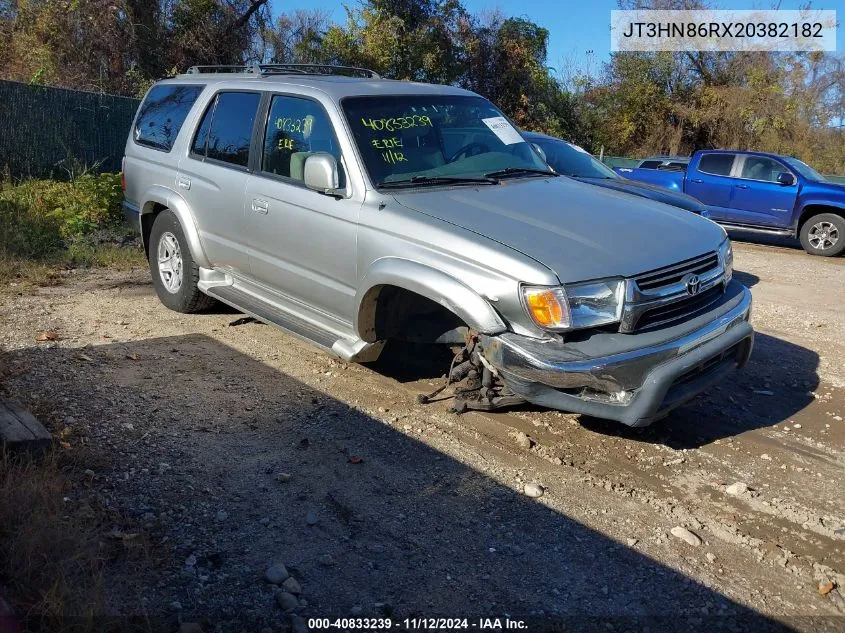 2002 Toyota 4Runner Sr5 V6 VIN: JT3HN86RX20382182 Lot: 40833239