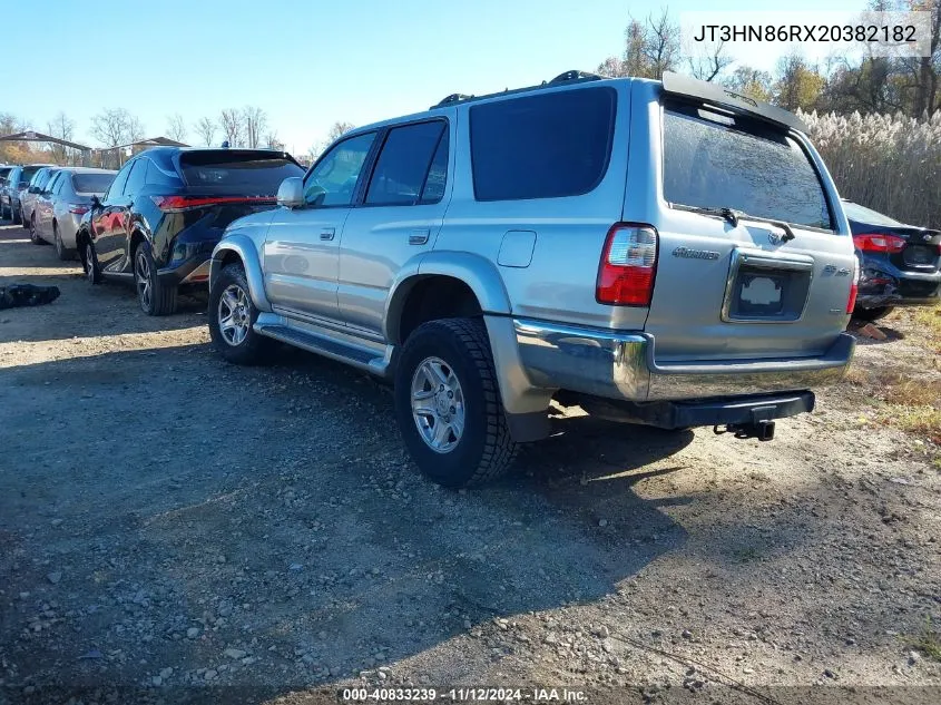 2002 Toyota 4Runner Sr5 V6 VIN: JT3HN86RX20382182 Lot: 40833239