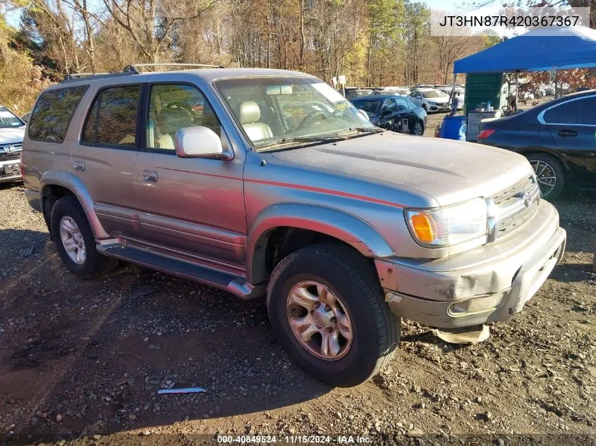 2002 Toyota 4Runner Limited V6 VIN: JT3HN87R420367367 Lot: 40849524