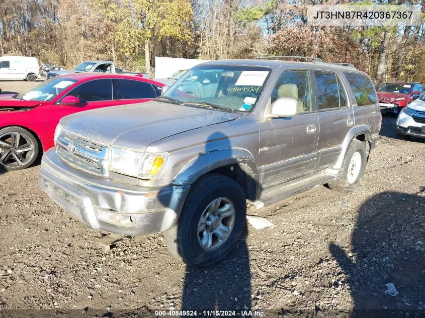 2002 Toyota 4Runner Limited V6 VIN: JT3HN87R420367367 Lot: 40849524