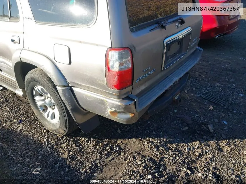 2002 Toyota 4Runner Limited V6 VIN: JT3HN87R420367367 Lot: 40849524