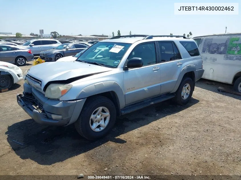 2003 Toyota 4Runner Sr5 V8 VIN: JTEBT14R430002462 Lot: 39849481