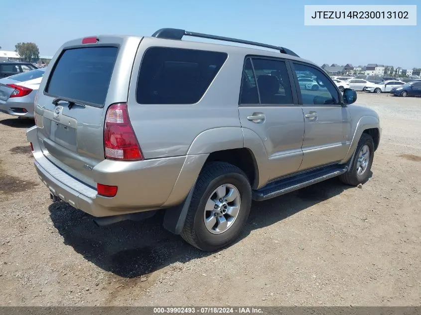 2003 Toyota 4Runner Sr5 V6 VIN: JTEZU14R230013102 Lot: 39902493