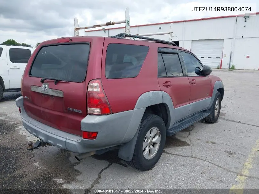 2003 Toyota 4Runner Sr5 V6 VIN: JTEZU14R938004074 Lot: 40181617