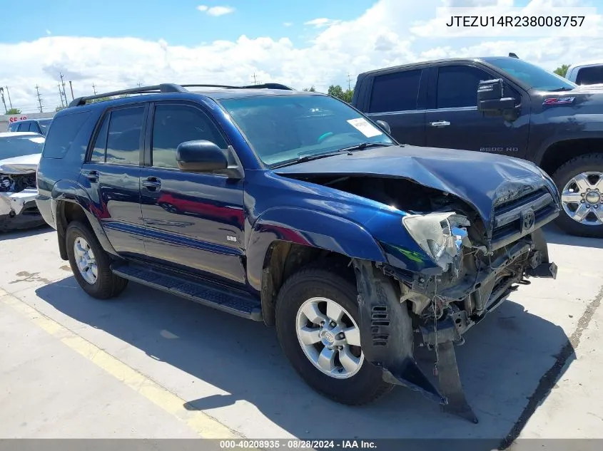 2003 Toyota 4Runner Sr5 V6 VIN: JTEZU14R238008757 Lot: 40208935