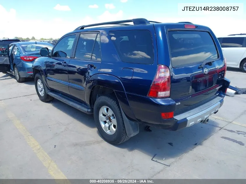 2003 Toyota 4Runner Sr5 V6 VIN: JTEZU14R238008757 Lot: 40208935