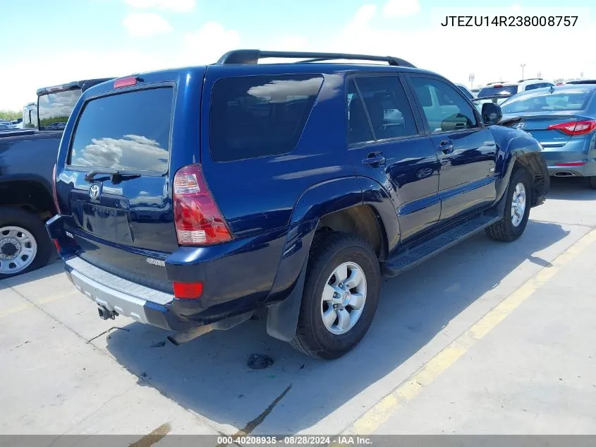 2003 Toyota 4Runner Sr5 V6 VIN: JTEZU14R238008757 Lot: 40208935