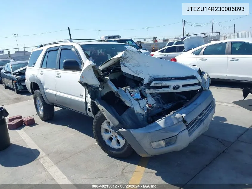 2003 Toyota 4Runner Sr5 V6 VIN: JTEZU14R230006893 Lot: 40215012