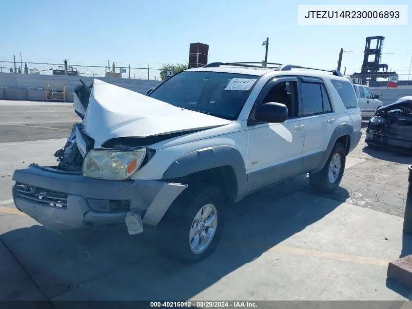 2003 Toyota 4Runner Sr5 V6 VIN: JTEZU14R230006893 Lot: 40215012