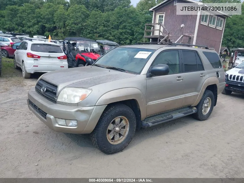 2003 Toyota 4Runner Sr5/Sport VIN: JTEBU14R730011086 Lot: 40309054