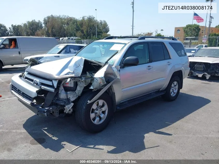 2003 Toyota 4Runner Sr5 V6 VIN: JTEZU14R038008174 Lot: 40345391