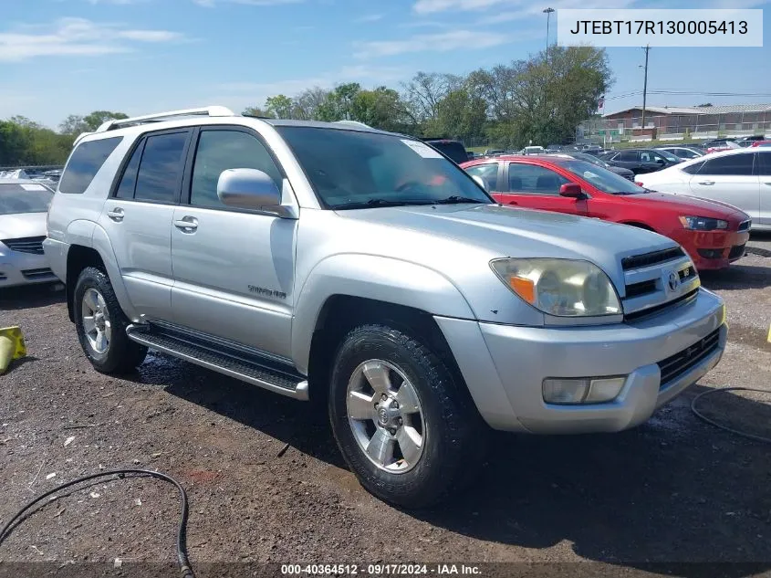 2003 Toyota 4Runner Limited V8 VIN: JTEBT17R130005413 Lot: 40364512