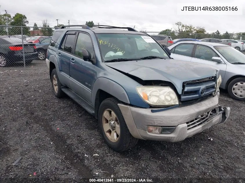 2003 Toyota 4Runner Sr5 V6 VIN: JTEBU14R638005166 Lot: 40413941