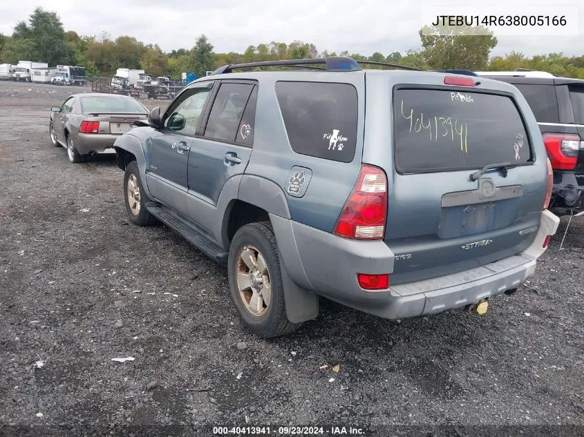 2003 Toyota 4Runner Sr5 V6 VIN: JTEBU14R638005166 Lot: 40413941