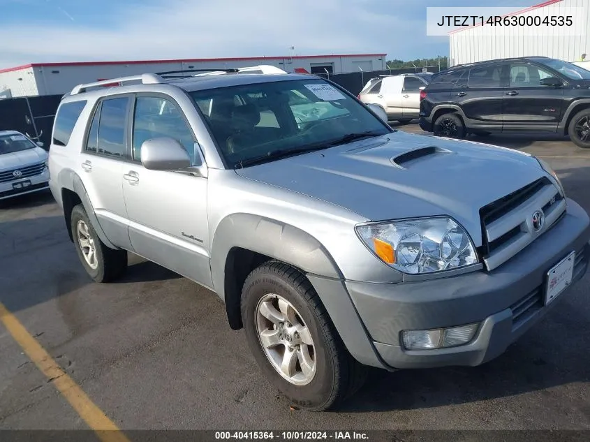 2003 Toyota 4Runner Sr5 Sport V8 VIN: JTEZT14R630004535 Lot: 40415364