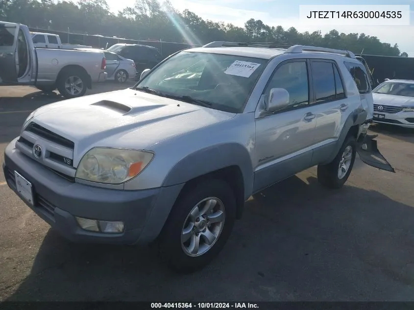 2003 Toyota 4Runner Sr5 Sport V8 VIN: JTEZT14R630004535 Lot: 40415364