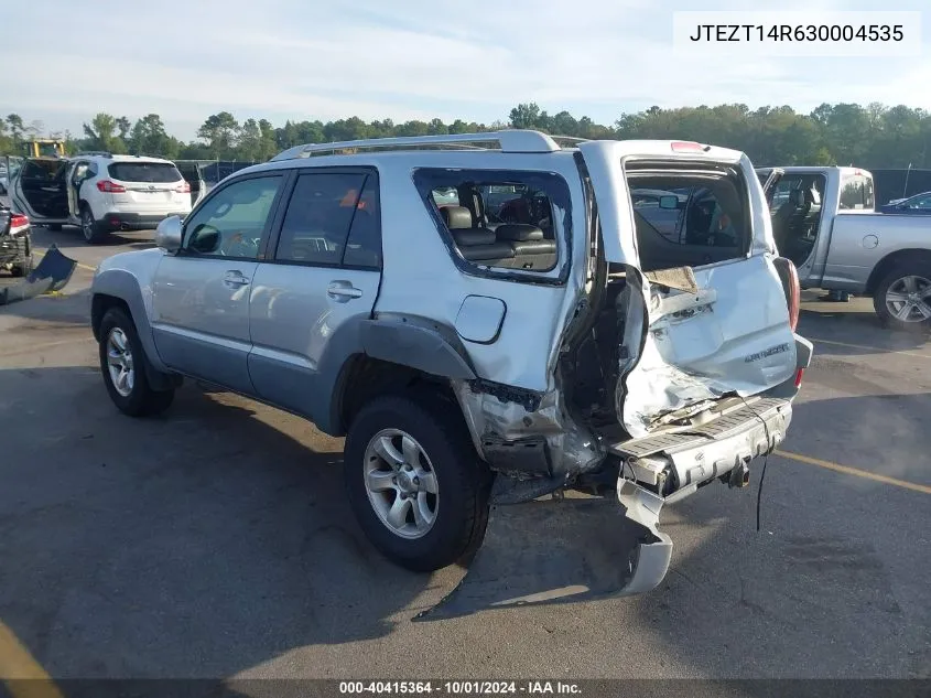 2003 Toyota 4Runner Sr5 Sport V8 VIN: JTEZT14R630004535 Lot: 40415364