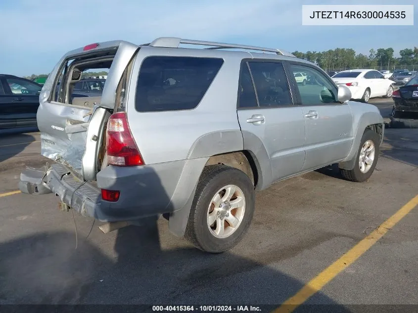 2003 Toyota 4Runner Sr5 Sport V8 VIN: JTEZT14R630004535 Lot: 40415364